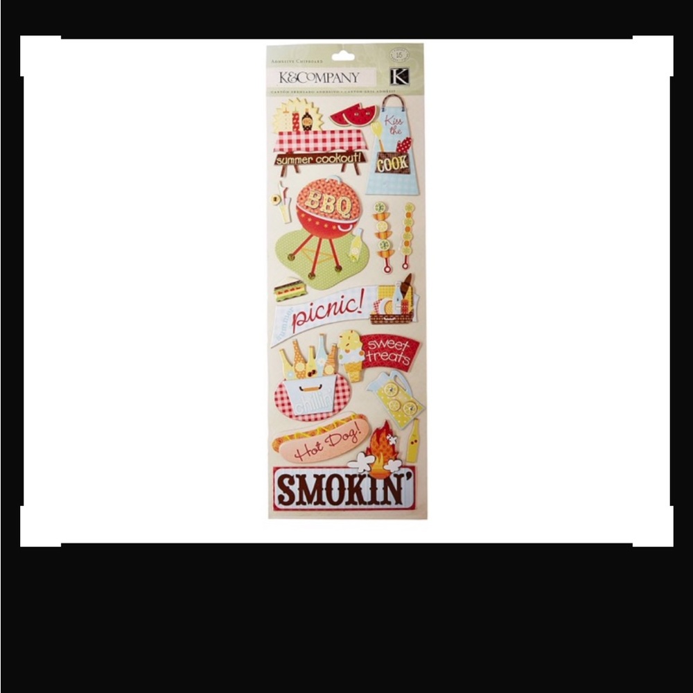 K&Company Summer Fun Picnic Adhesive Chipboard